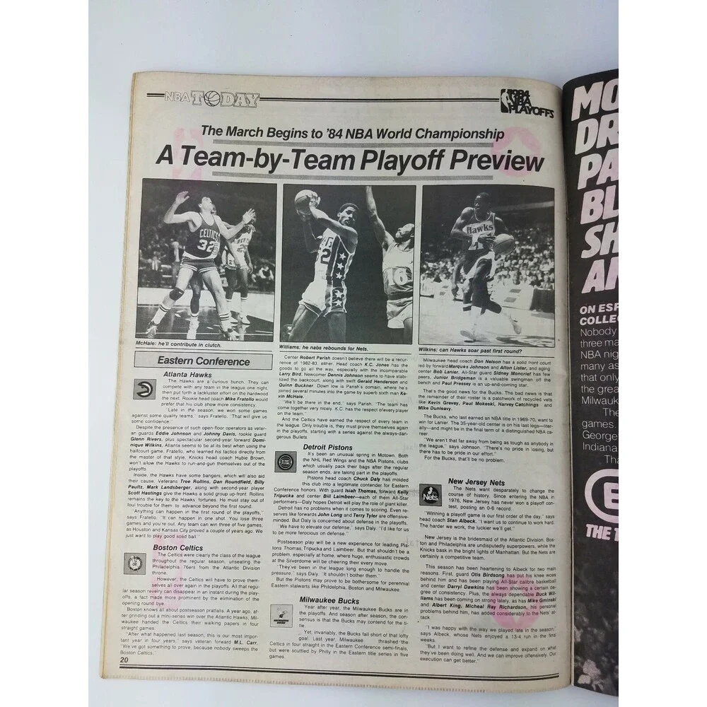 RARE 1984 NBA Today Newspaper Magazine Basketball CELTICS Red Auerbach VTG 80s